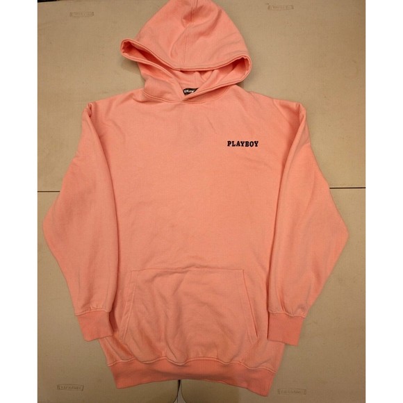 Playboy Tops - Women's Adult Size US 4 Playboy Pink Hoodie Spell Out Logo And Lips Photo Back